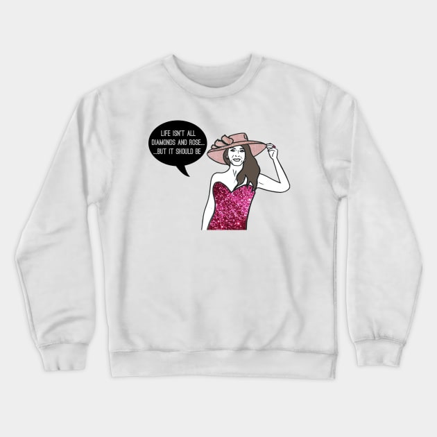 Diamonds and Rosé Crewneck Sweatshirt by Katsillustration